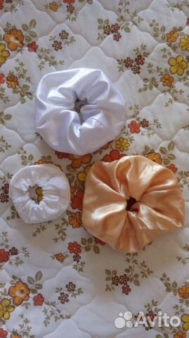Резинки для волос атласные и х/б женские