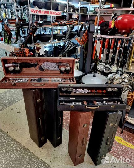 Набор шампуров в коробке подарочный