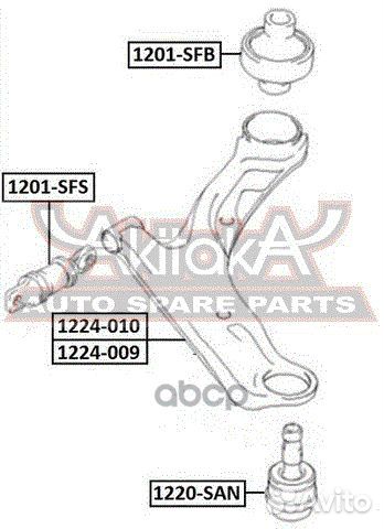 Рычаг передний нижний левый 1224-010 asva