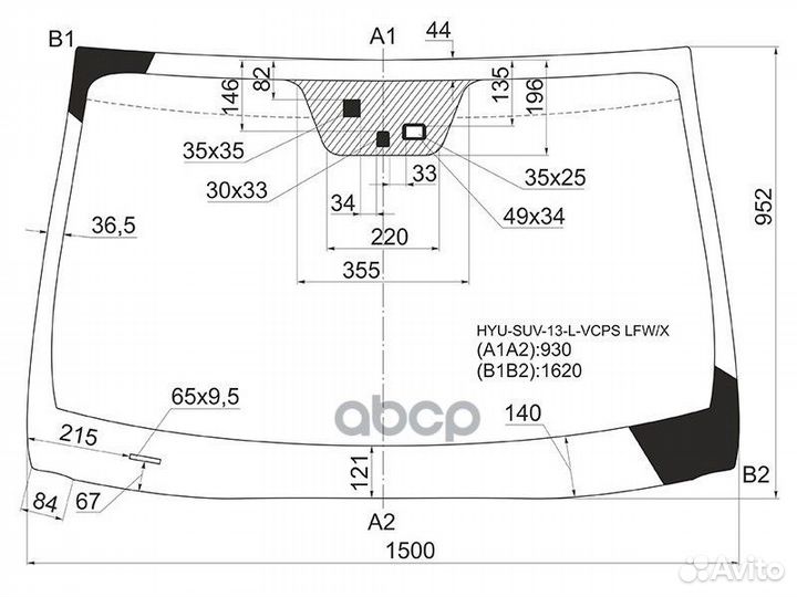 Стекло лобовое + дд +дз hyundai santa FE 12-18