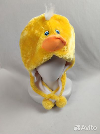 Меховая шапка ушанка Цыпленок