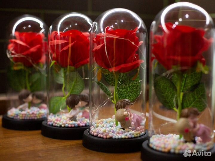 Роза в колбе с подсветкой