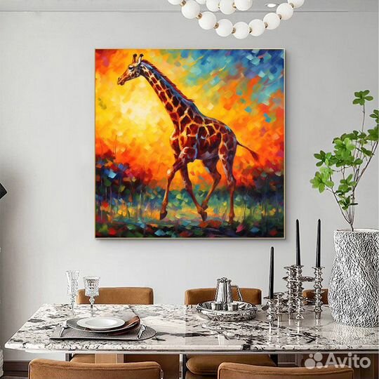 Картина маслом жираф