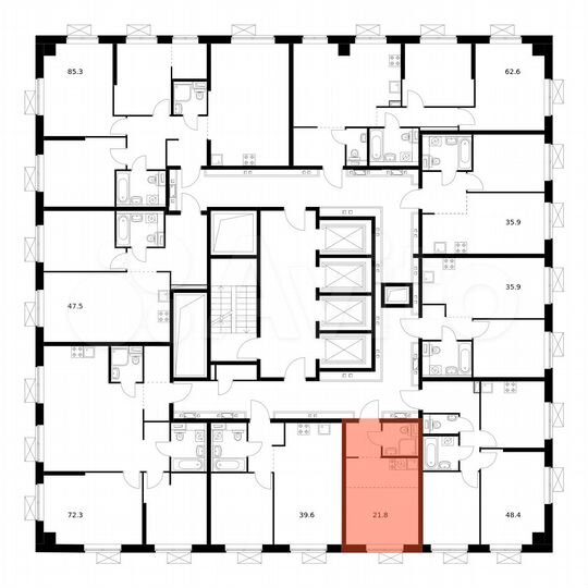 Квартира-студия, 21,8 м², 28/33 эт.