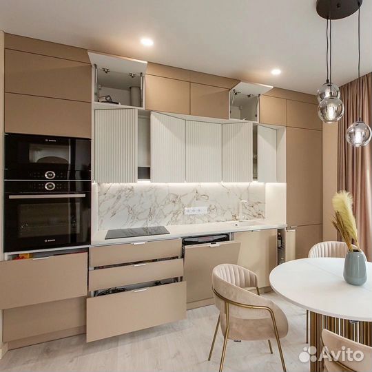 Кухня прямая с подсветкой на заказ