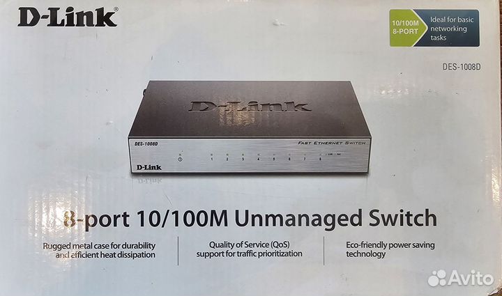 Коммутатор switch D-Link DES-1008D/L2A Black