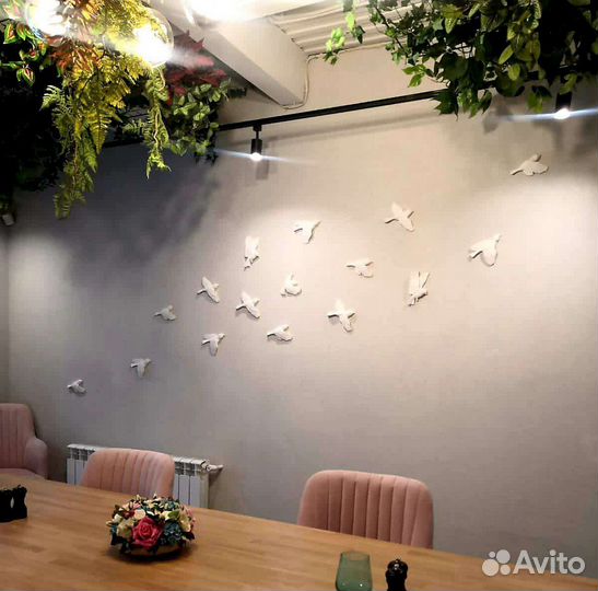 Декор на стену птицы гипс