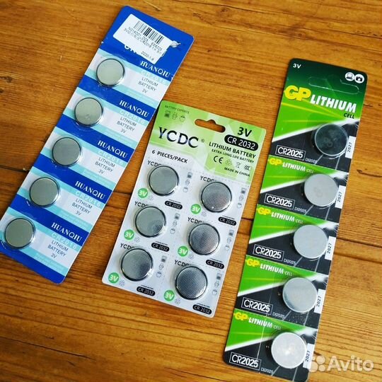 Литиевые батарейки CR2016, CR2025, CR2032 (3V)