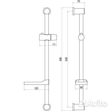 Душевая штанга Fmark FS90666H. черный черный