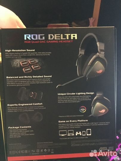 Наушники asus ROG delta gaming headset