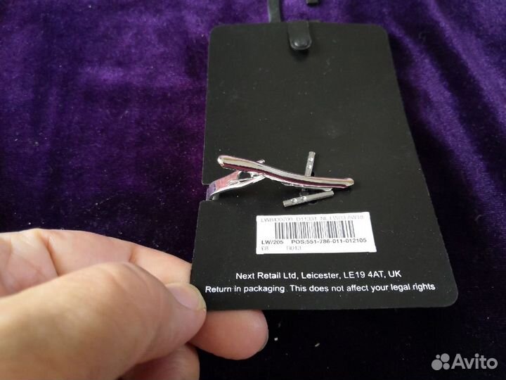 Ч13 зажим для галстука Next сток+ цепочка на ворот