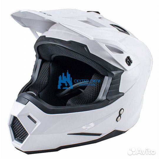 Шлем кроссовый ataki JK801 Solid белый глянцевый L