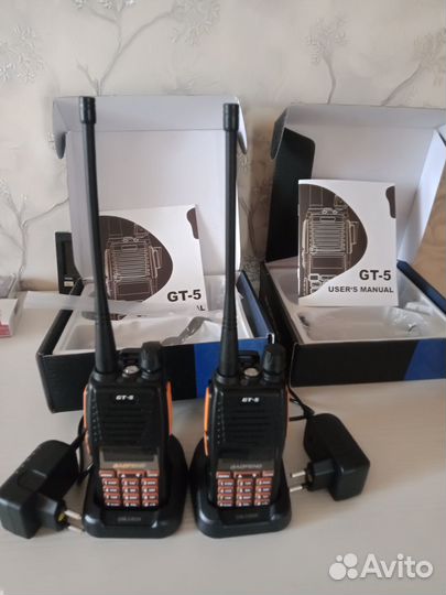 Рация Baofeng GT-5 10 Вт 136-174/400-520 мгц 2шт