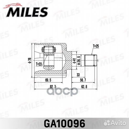 ШРУС внутренний mitsubishi carisma 95-03 GA1009