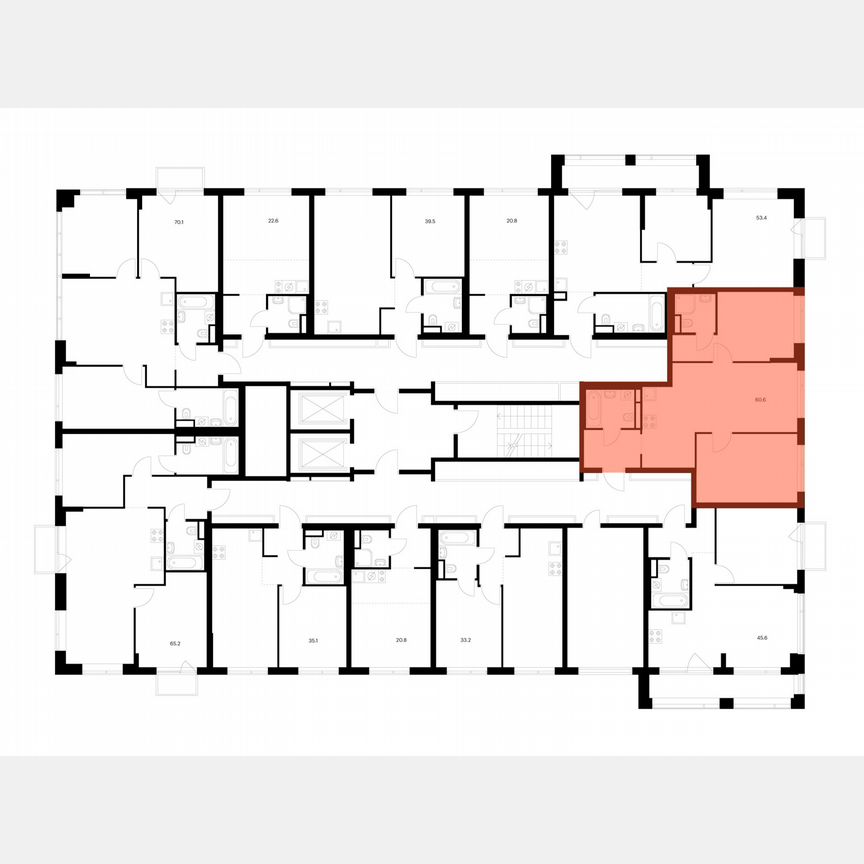 2-к. квартира, 60,6 м², 6/16 эт.