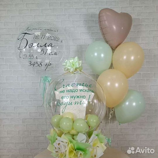 Воздушные шары, крафт букеты, шары-сюрпризы