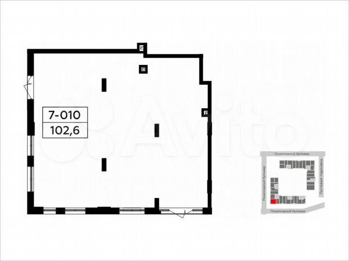 Аренда торговое помещение, площадь 102.6 кв.м