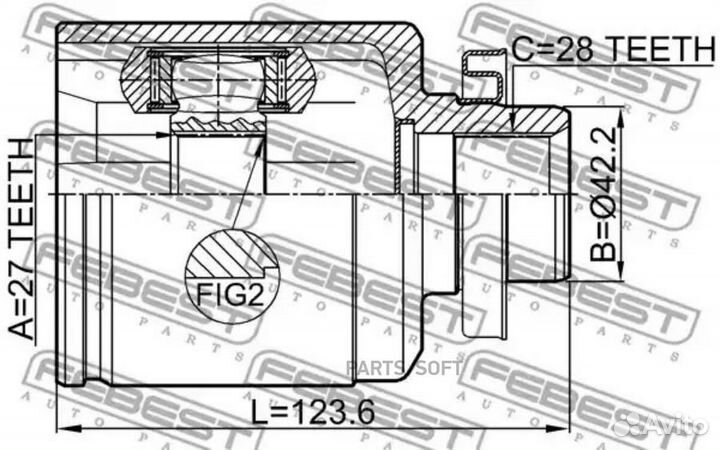 ШРУС внутренний правый 27X42.2X28 подходит для KIA