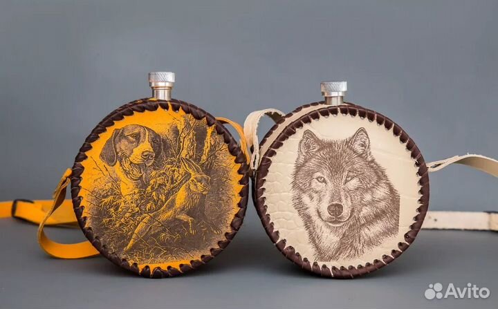 Фляжка круглая в чехле 0.5л