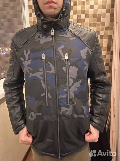 Кожаная куртка мужская 48 50