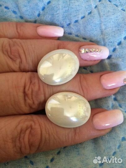 Запонки винтаж натуральный перламутр