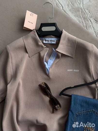 Поло классическое футболка Miu Miu Premium