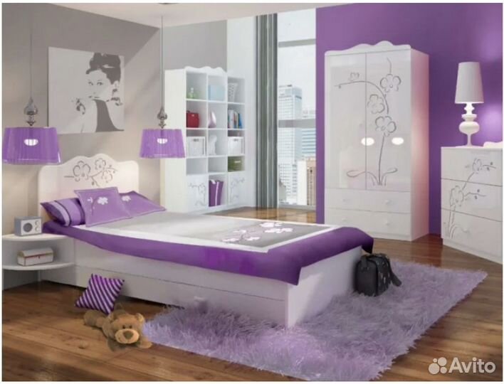 Мебель для девочки, шкаф, комод Меблик Meblik