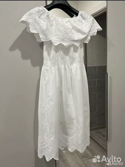 Платье сарафан кружево хлопок ришелье шитье 46