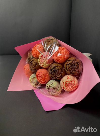 Шоколадные Пионы - 13 шт в Букете