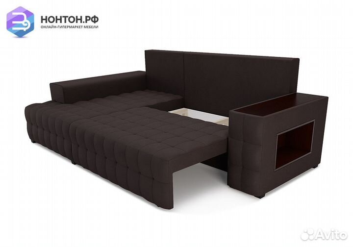 Угловой диван еврокнижка Мадрид микровельвет корич