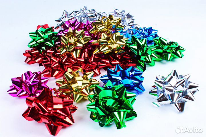 Бант-звезда d-2,5см, перламутровый на липучке