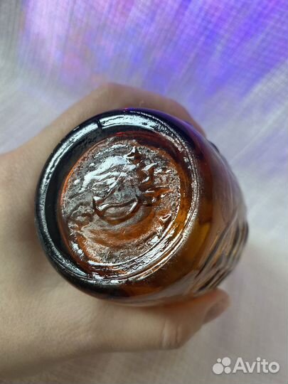 Ваза из янтарного советского стекла