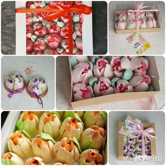 Тюльпаны из зефира