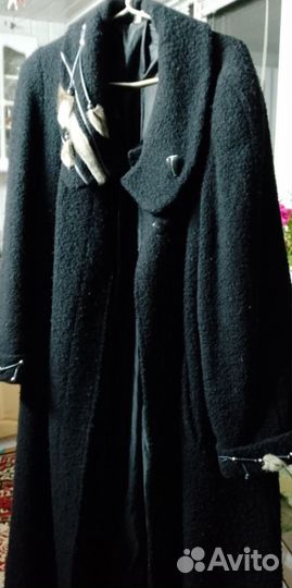 Пальто черное зимнее