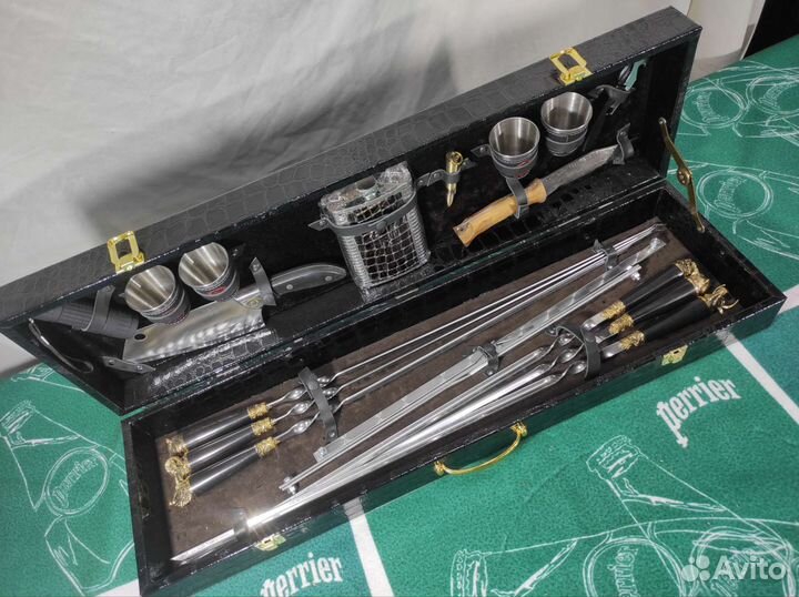 Шашлычный набор подарочный шампура в кейсе