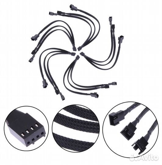 Разветвитель 4pin PWM to 3 x 4pin PWM Fan