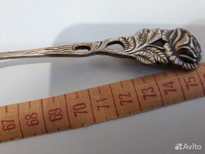 Ложка серебрянная с розой