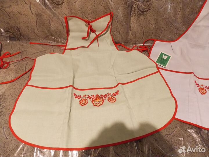 Льняной фартук с вышивкой СССР