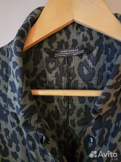 Платье-рубашка леопардовый принт