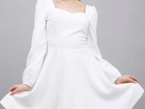 Платье свадебное мини рукав фонарик 52 размер