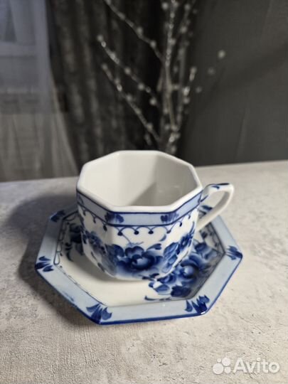 Чайная пара Гжель