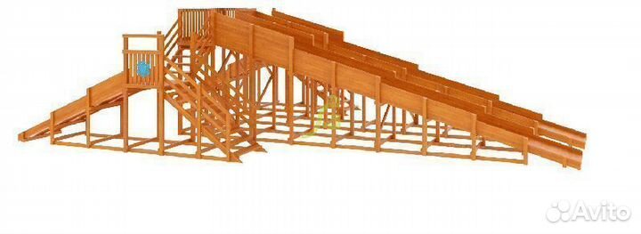 Зимняя деревянная горка Snow Fox, 4 ската