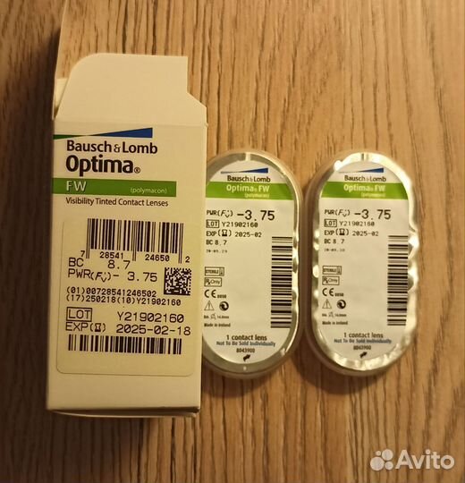 Optima FW 2 линзы -3.75/8.7