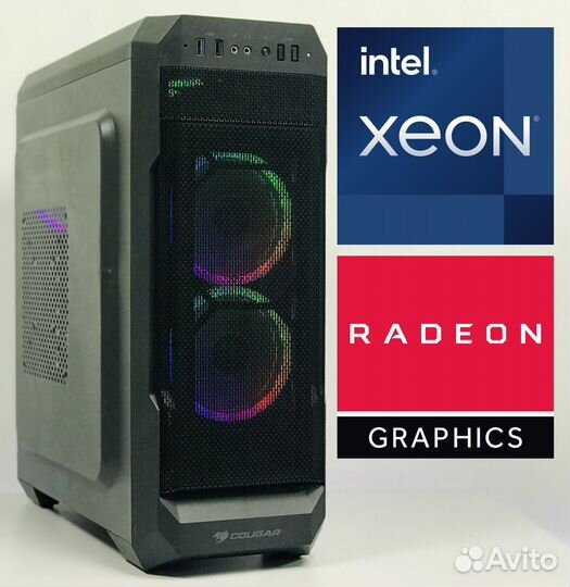 Игровой пк Xeon E5-2666 v3/16gb/RX 570