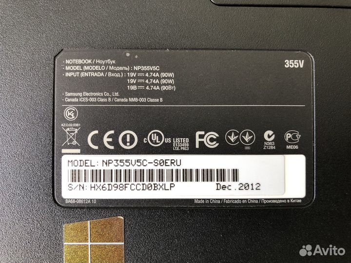 Ноутбук Samsung np355v5c