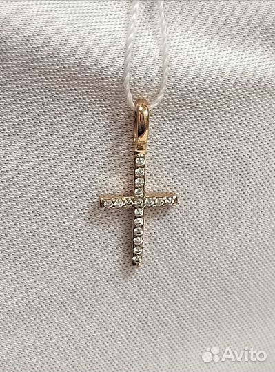 Золотая подвеска с фианитом