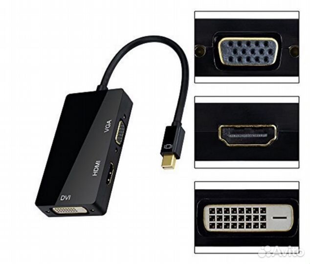 Переходник Mini Display Port - hdmi, DVI, VGA