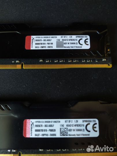 Оперативная память ddr4 16gb kingston hyperX fury