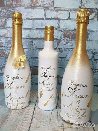 Декорирование шампанского, оформление бутылок