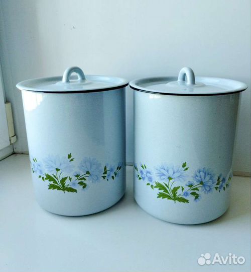 Эмалированная ёмкость бидон без ручки 3 л СССР